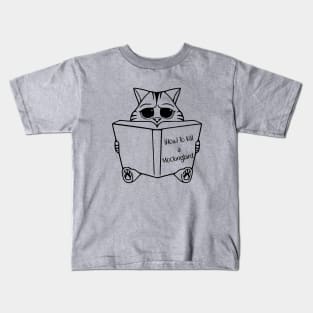 Cat Reading Book Kids T-Shirt